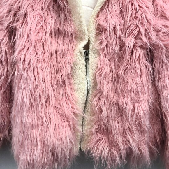 UNIF Gemma Pink Fur Jacket - Size XS - Picture 4 of 6